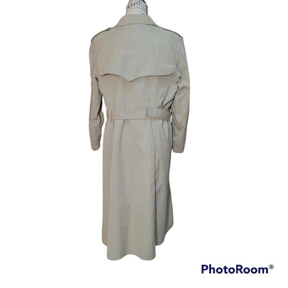 Vintage Khaki Tan London Fog Trench Coat - Size14P - Picture 3 of 12